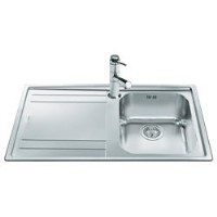 Smeg LE861S Rigae Single Bowl Sink with Left Hand Drainer