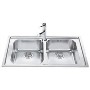 Smeg LE862 Rigae Double Bowl Sink Stainless Steel