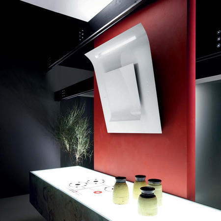 Elica LEAF_WH Leaf Angled 80cm Chimney Hood in White