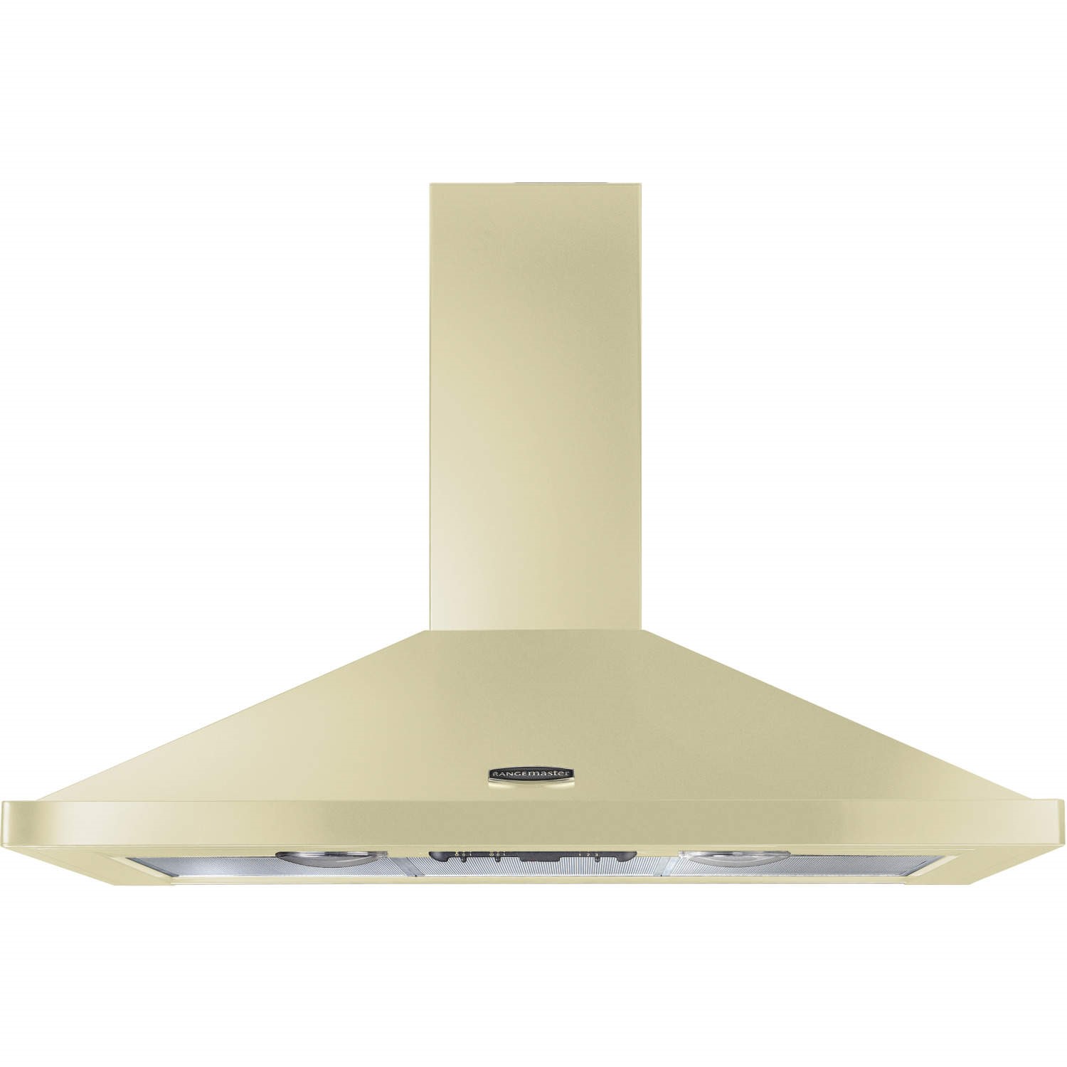 Refurbished Rangemaster LEIHDC110CRC 110cm Chimney Cooker Hood Cream with Chrome Badge