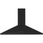 Rangemaster 110cm Chimney Cooker Hood - Black with Brass Badge