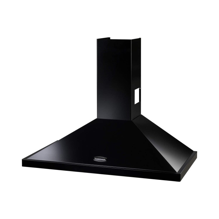 GRADE A2 - Rangemaster LEIHDC90BC 64941 90cm Chimney Cooker Hood Black With Chrome Badge