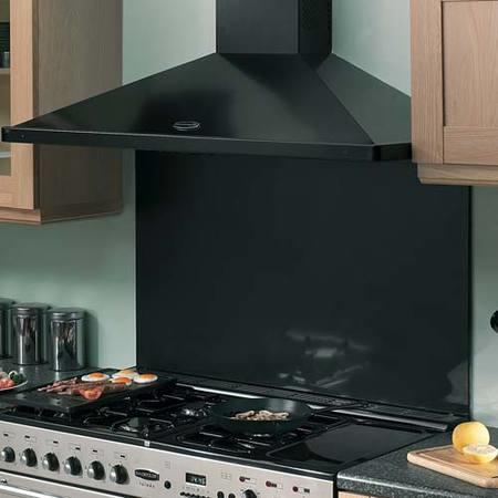 Rangemaster 110cm Chimney Cooker Hood Cranberry With Chrome Badge