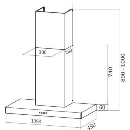 Rangemaster 95740 Low Profile 110cm Chimney Hood in Black