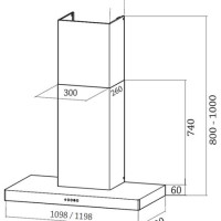 Rangemaster 63080 Flat 120cm Chimney Hood - Stainless Steel