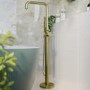 GRADE A1 - Brushed Brass Freestanding Bath Shower Mixer Tap - Lenton