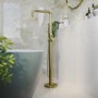 Brushed Brass Freestanding Bath Shower Mixer Tap - Lenton