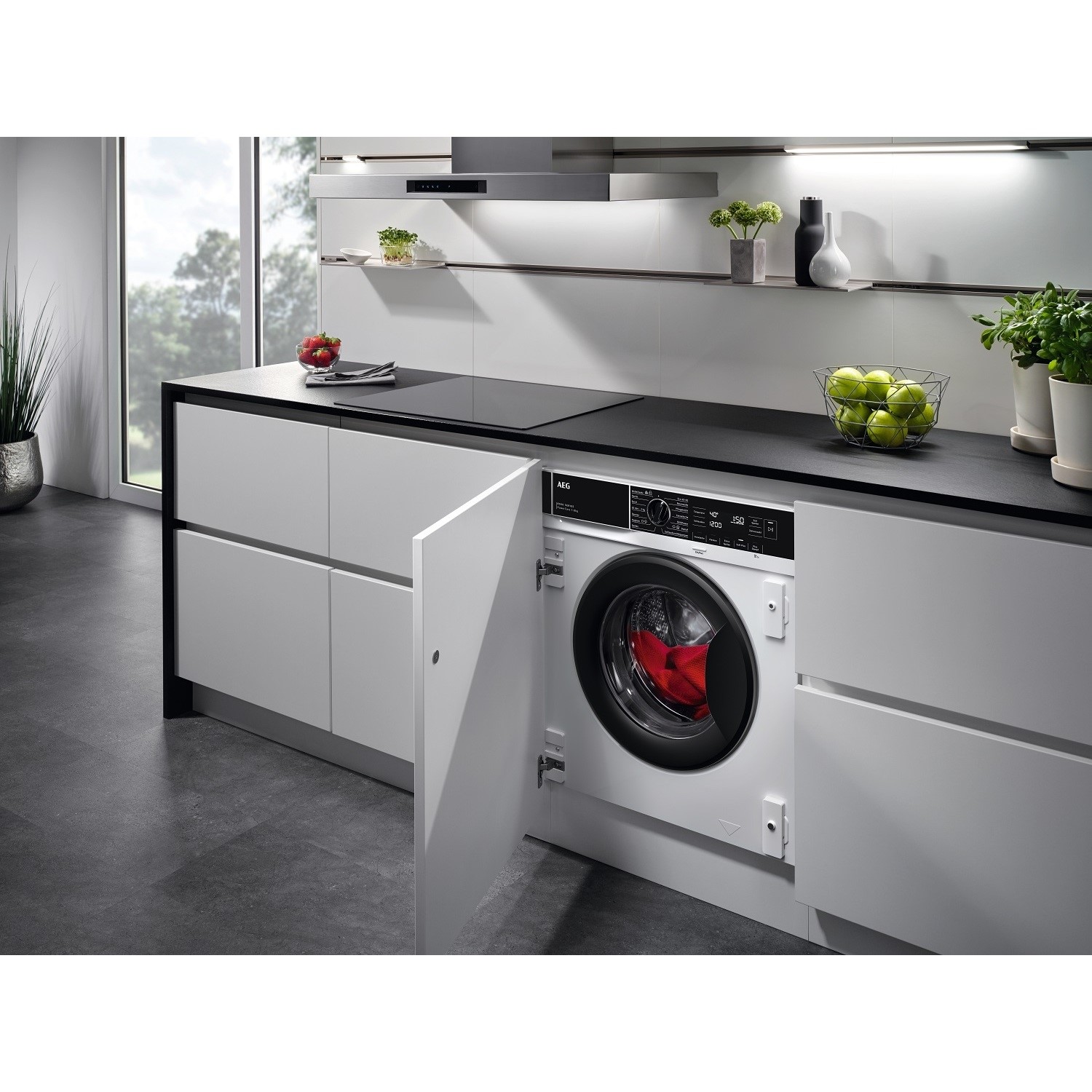 Ashing Machine AEG 7000 Series ProSteam 8KG 1600rpm Integrated Washing Machine - White ...