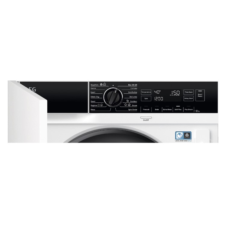 Refurbished AEG 7000 Series ProSteam LF7C8636BI Integrated 8KG 1400 Spin Washing Machine White