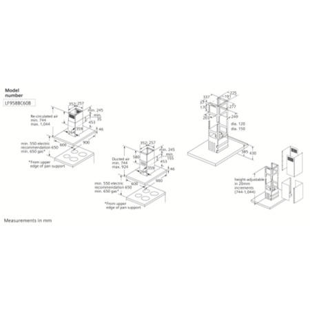 Siemens LF98BC540B iQ500 Slimline Box Design 90cm island Hood in Stainless steel