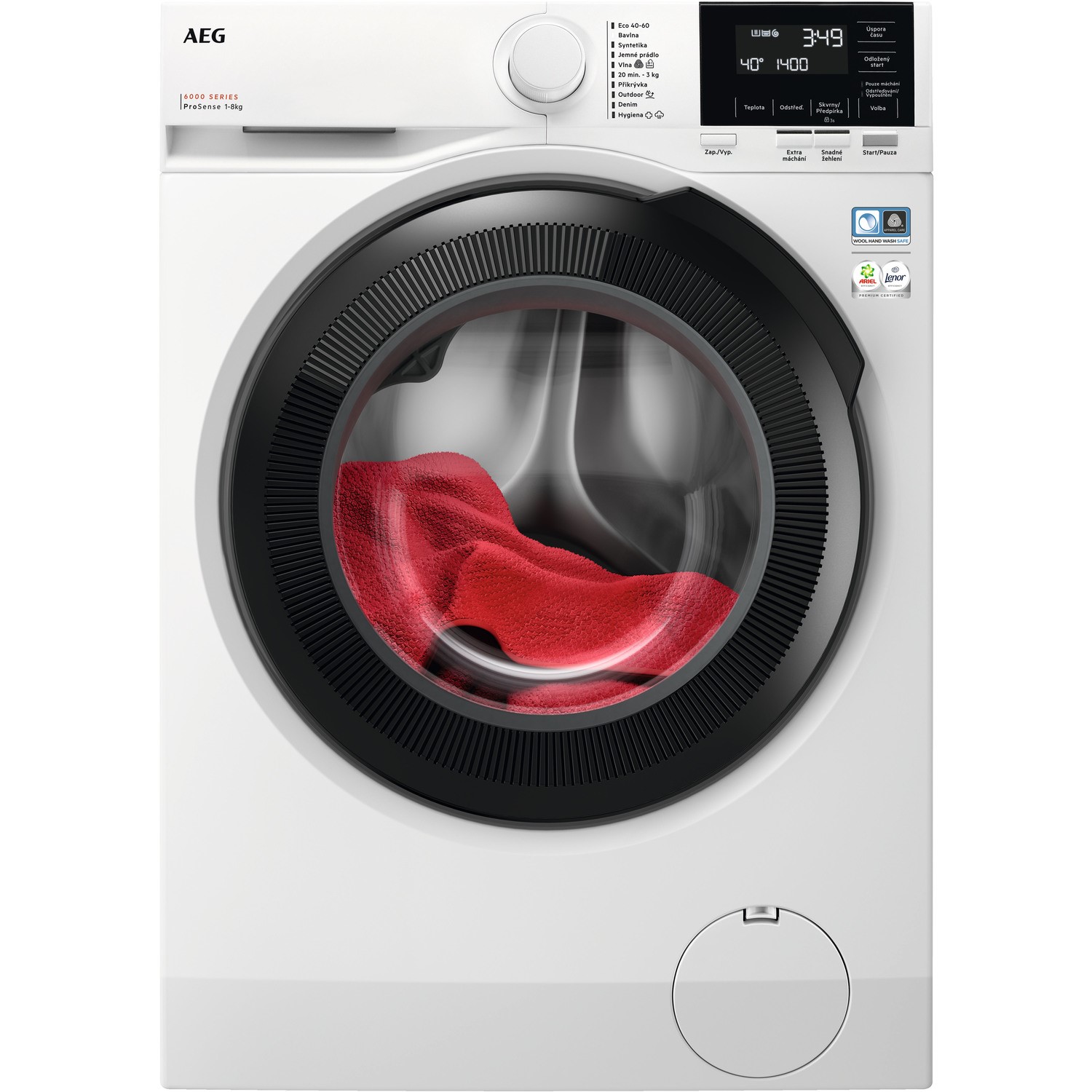 AEG 6000 8kg Washing Machine - Prosense, A-Rated, 1400rpm, White - LFR61844B