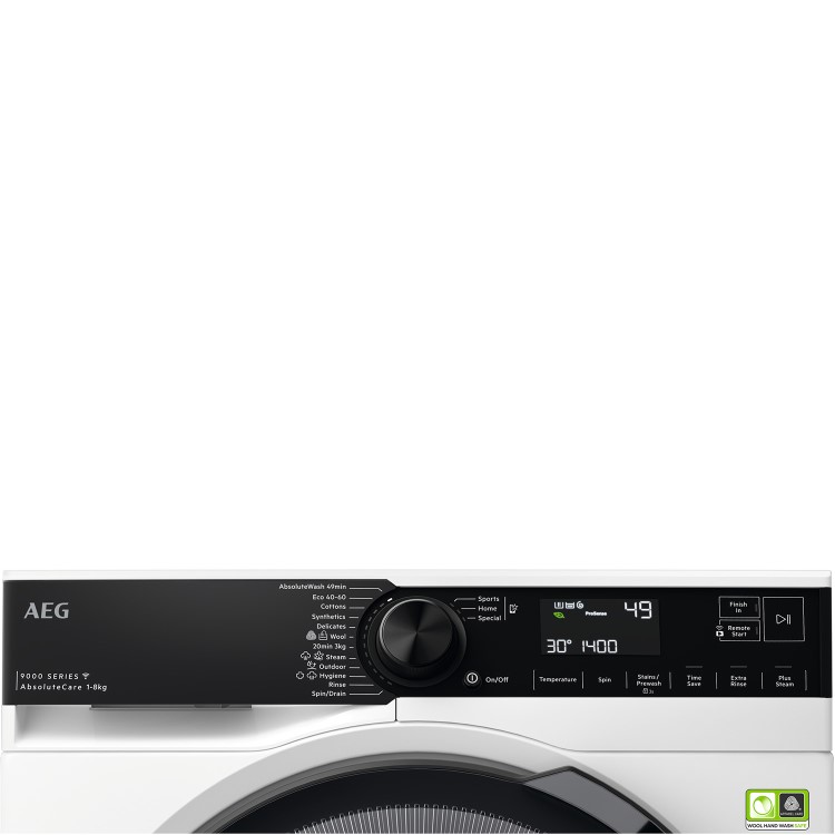 AEG 9000 series AbsoluteCare Plus® 8kg 1400rpm Washing machine - White