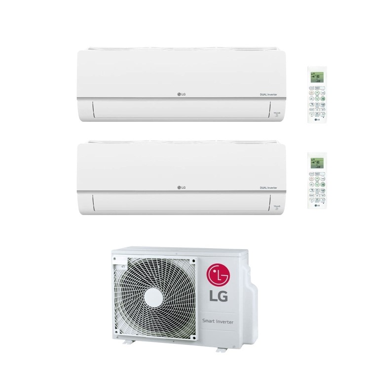 LG Smart multi-split 2 x 12000 BTU A+++ Wall Mounted Heat Pump Air Conditioner - Set Made of Two Indoor Units S12ET.NSJ + One Outdoor unit MU2R17.U13
