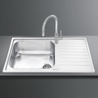 Smeg LG861D Alba 86cm SB Single Right Hand Drainer Inset Sink