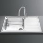 Smeg LG861D Alba 86cm SB Single Right Hand Drainer Inset Sink