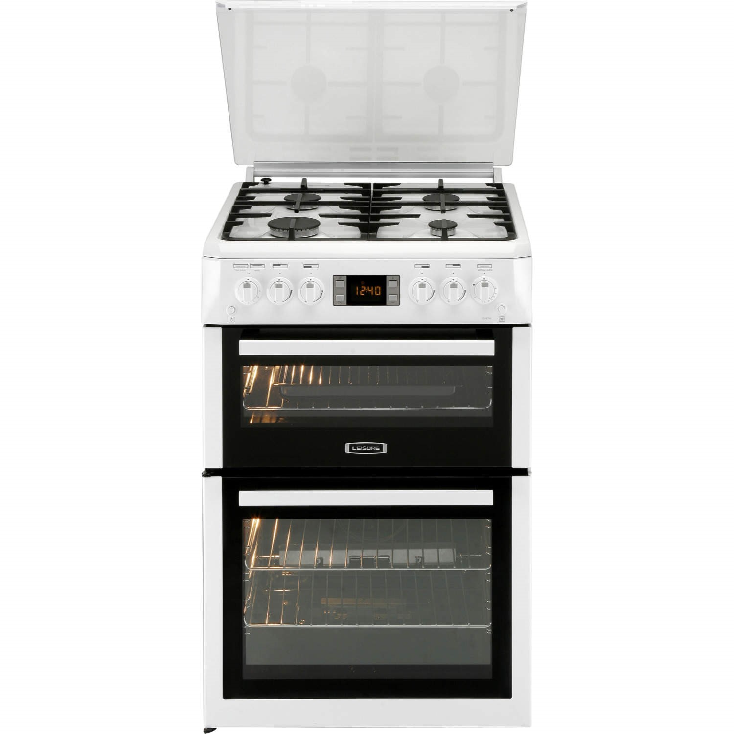 Leisure LGV67W Contemporary Double Oven 60cm Gas Cooker in White
