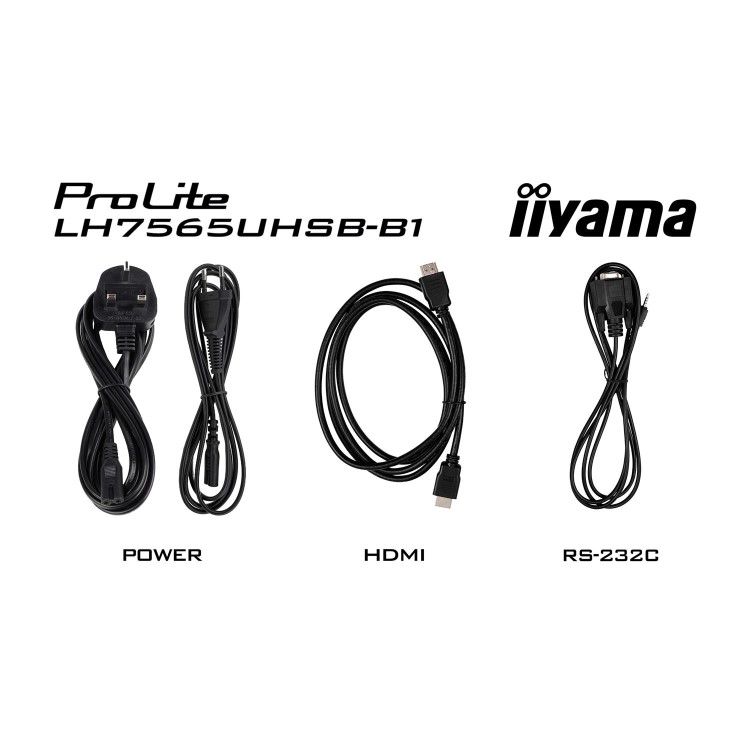 Refurbished iiyama LH7565UHSB-B1 Signage Display Kiosk design 189.2 cm 74.5" LED Wi-Fi 800 cd/m² 4K Ultra HD Black Built-in processor Android 11 24/7