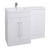 White Vanity WC Unit Left Hand with Mid-Edge Basin Only - W1100mm