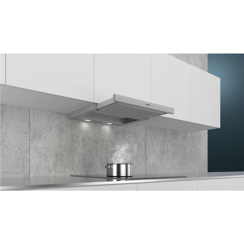 Siemens iQ300 60cm Telescopic Canopy Cooker Hood Silver LI64MA531B
