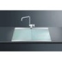 GRADE A1 - Smeg LI915SGS Iris 90cm Stainless Steel 1.5 Bowl Single Left Hand Drainer Inset Sink With Silver Glass Chopping Boards