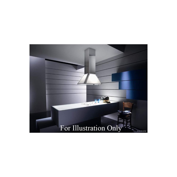 Elica LIGHTPYRAMIDISLAND Light Pyramid Decorative Stainless Steel And White Glass 55cm Island Cooker