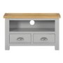Linden Grey Farmhouse TV Unit Stand with Light Oak Top