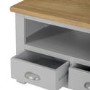 Linden Grey Farmhouse TV Unit Stand with Light Oak Top