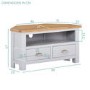 Grey & Oak Corner TV Unit - TV's up to 35" - Linden