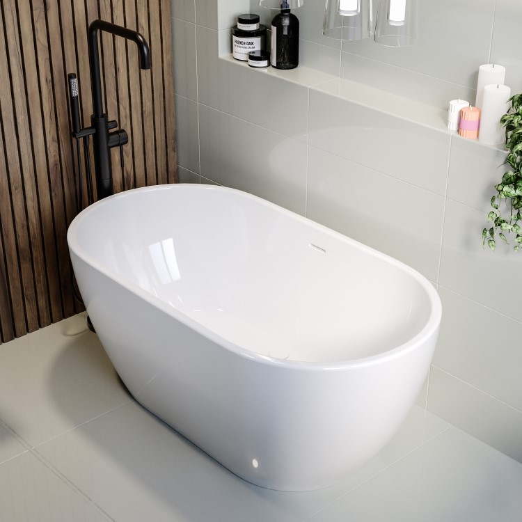 GRADE A1 - Freestanding Double Ended Bath 1400 x 750mm - Lisbon