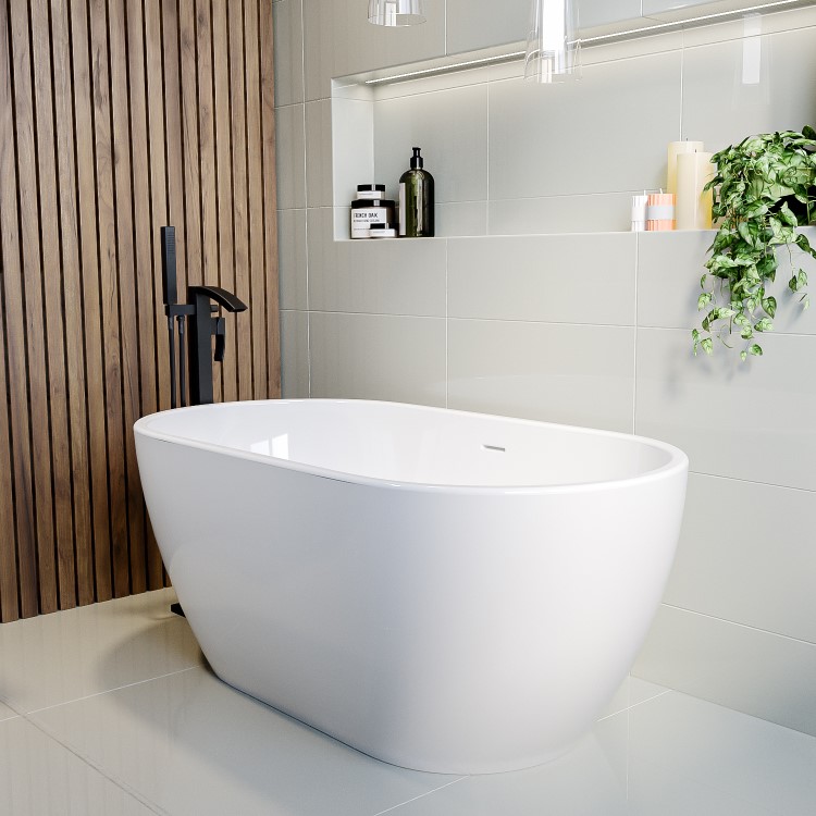 GRADE A1 - Freestanding Double Ended Bath 1400 x 750mm - Lisbon
