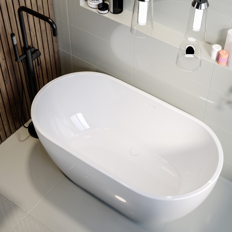 GRADE A1 - Freestanding Double Ended Bath 1400 x 750mm - Lisbon