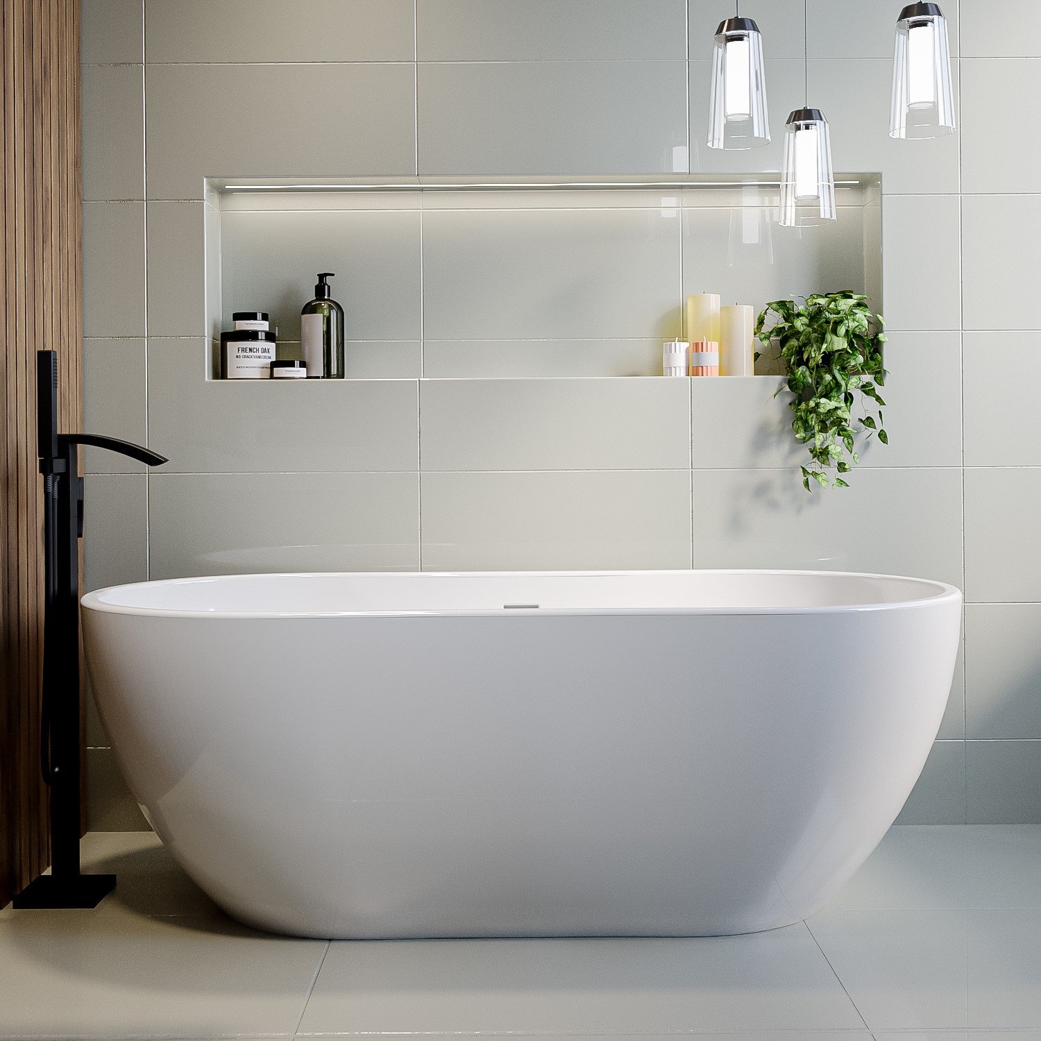 Lisbon White Freestanding Double Ended Bath 1645 X 750Mm
