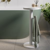White Round Bath Table 634mm - Lisbon White Round Bath Table 634mm - Lisbon