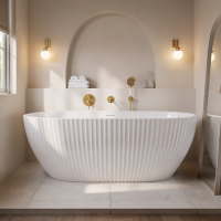 Freestanding Double Ended Fluted Bath 1650 x 750mm - Lisbon