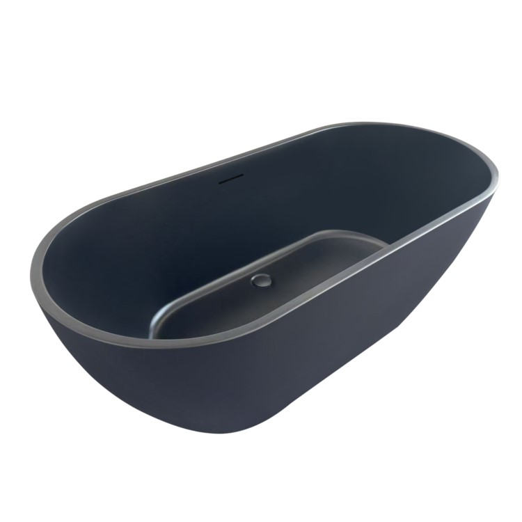 Matt Black Freestanding Double Ended Bath 1650 x 750mm - Lisbon