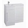 White L-Shaped Basin & WC Unit - W900 x H860mm