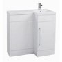 White L-Shaped Mid Edge Basin & WC Unit Right Hand - W900 x H860mm