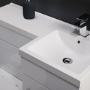 White L-Shaped Mid Edge Basin & WC Unit Right Hand - W900 x H860mm