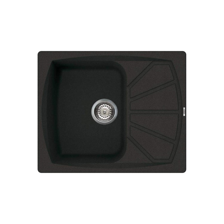 Reginox LIVING125-B 1.0 Bowl Regi-Granite Composite Sink With Compact Reversible Drainer Metaltek Bl