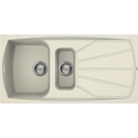 Reginox LIVING475-C 1.5 Bowl Regi-Granite Composite Sink With Reversible Drainer Granitetek Cream