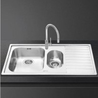 Smeg 1.5 Bowl Right Hand Drainer Stainless Steel Chrome Kitchen Sink – LL10D-2 Alba