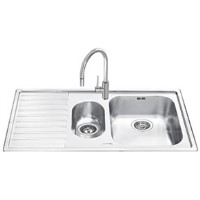Smeg LL102S Alba 1.5 Bowl Inset Sink with Left Hand Drainer in Stainless steel
