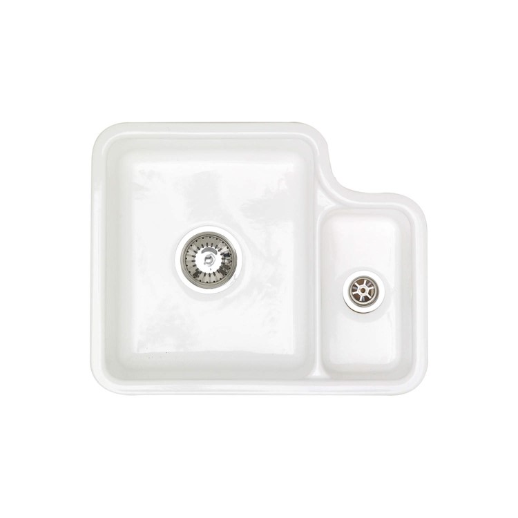 Astracast LN15WHHOMESK Lincoln 1.5 Bowl Right Hand Drainer Ceramic Sink - White
