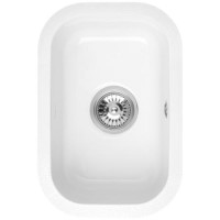 Astracast LNH2WHHOMESK Lincoln Undermount Half Bowl Ceramic Sink - Gloss White