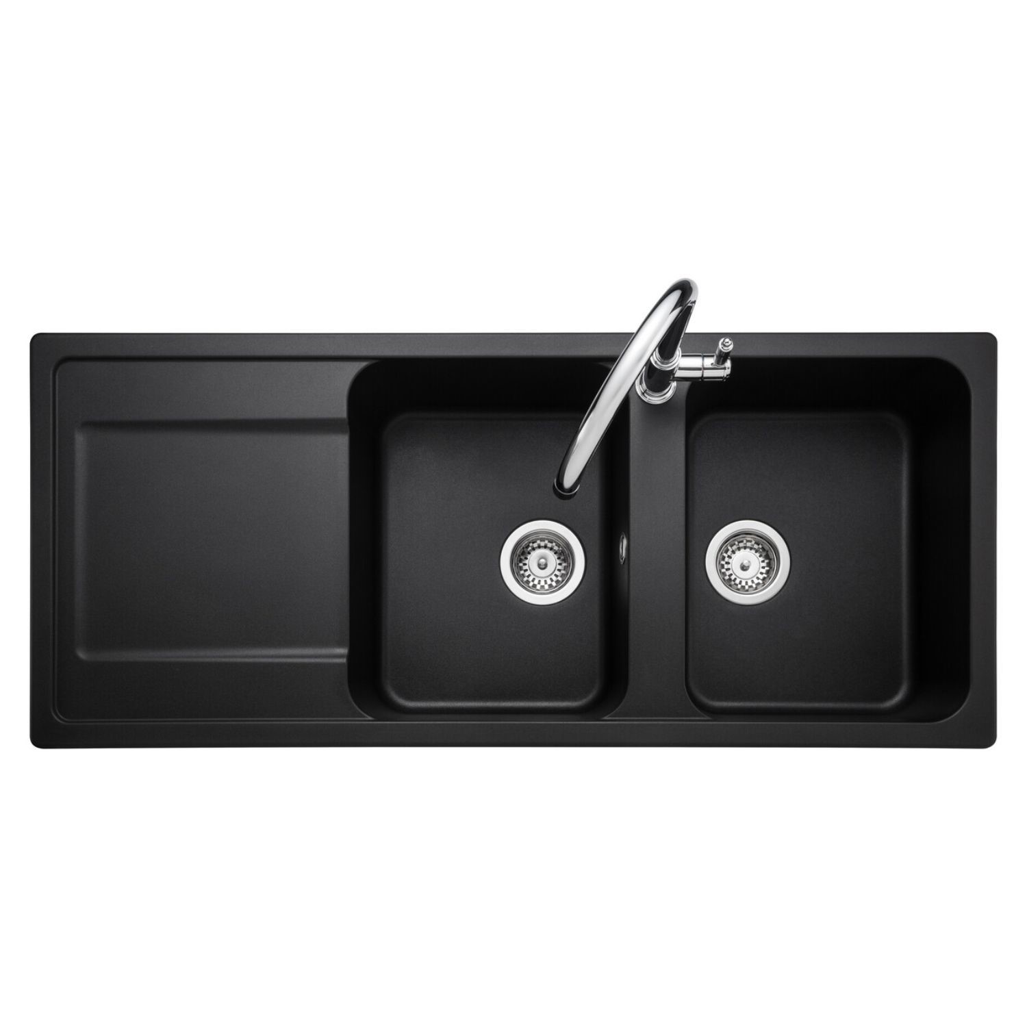 Rangemaster Loa Double Bowl Undermount Granite Kitchen Sink Charcoal LOA1152CH/