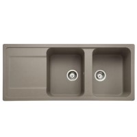 Rangemaster Loa 2 Bowl Inset Granite Kitchen Sink - Pebble