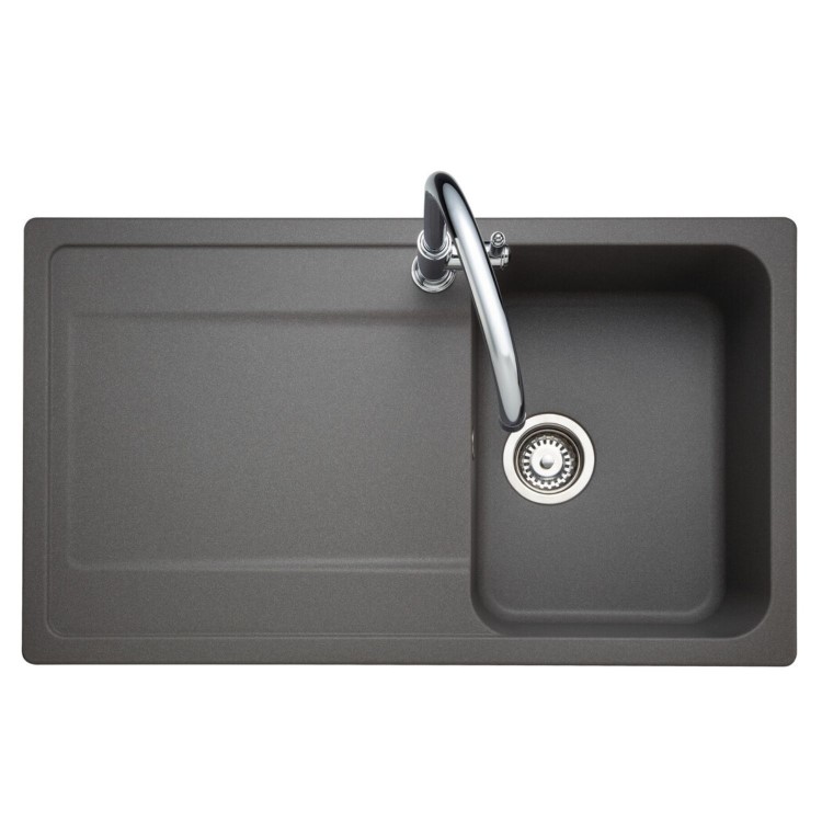 Rangemaster Loa Single Bowl Inset Granite Kitchen Sink - Concrete
