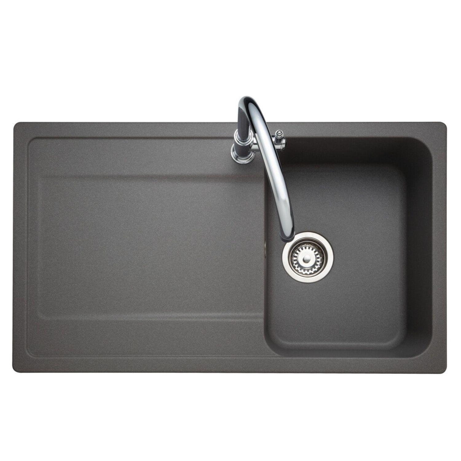 Rangemaster Loa Single Bowl Inset Granite Kitchen Sink Concrete LOA860CO/