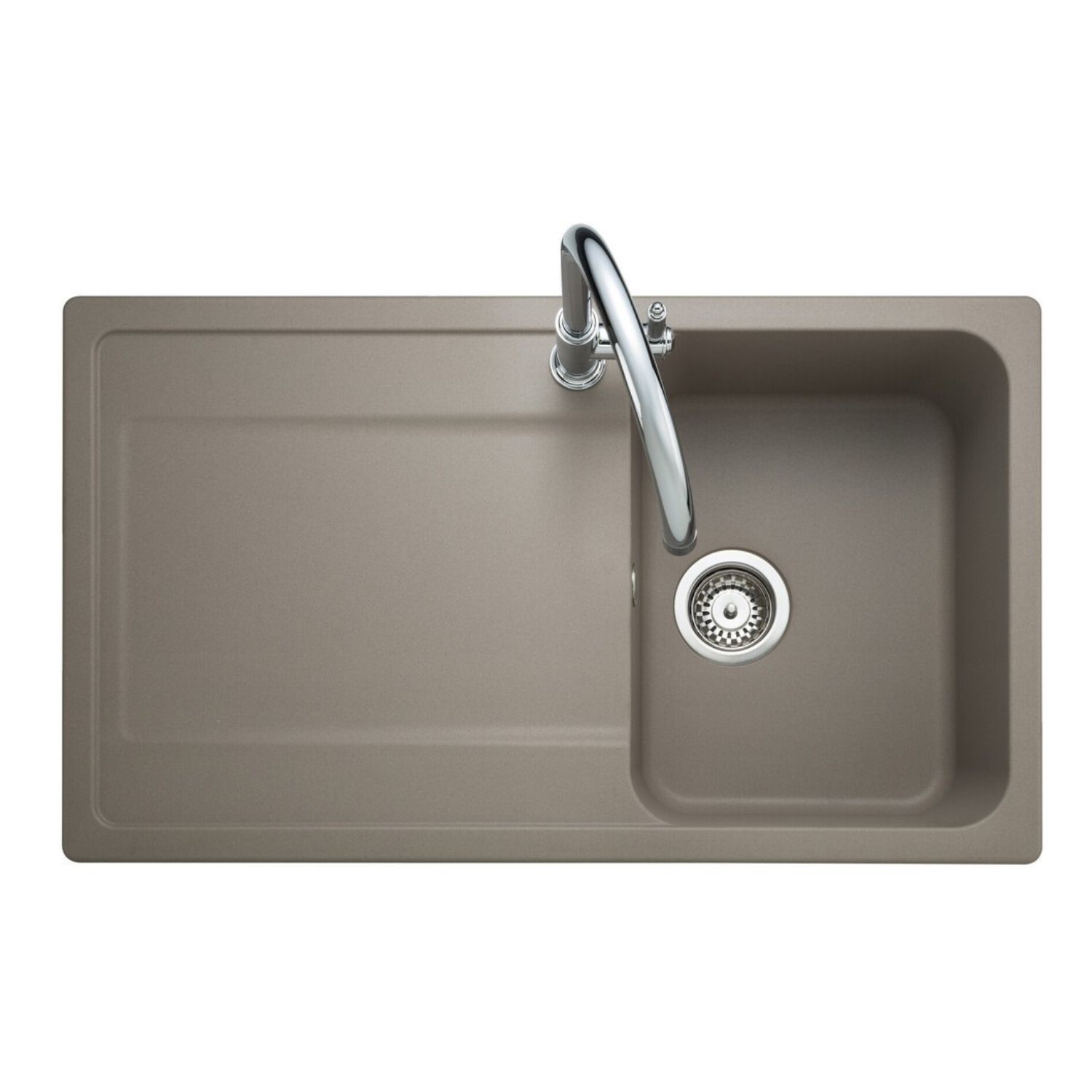 Rangemaster Loa Single Bowl Inset Granite Kitchen Sink Pebble LOA860PE/