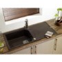 Astracast LOCOMRZHOMESK Helix Compact Single Bowl Reversible Drainer ROK Metallic Composite Sink - Volcano Black